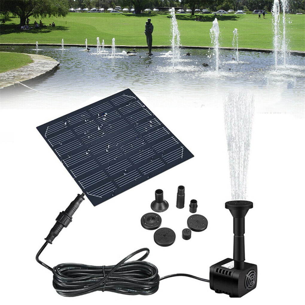 Solar Powered Water Fountain Pool Pond Water Sprinkler Sprayer with Water Pump and 3 Spray Heads