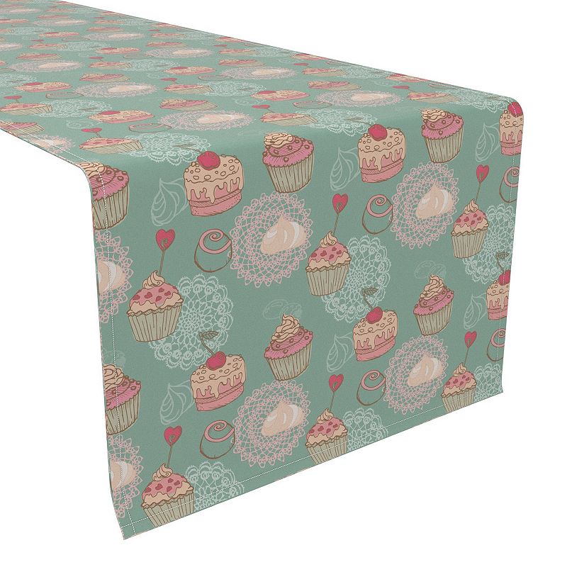 Table Runner， 100% Polyester， 14x108， Sweet Shop Celebration