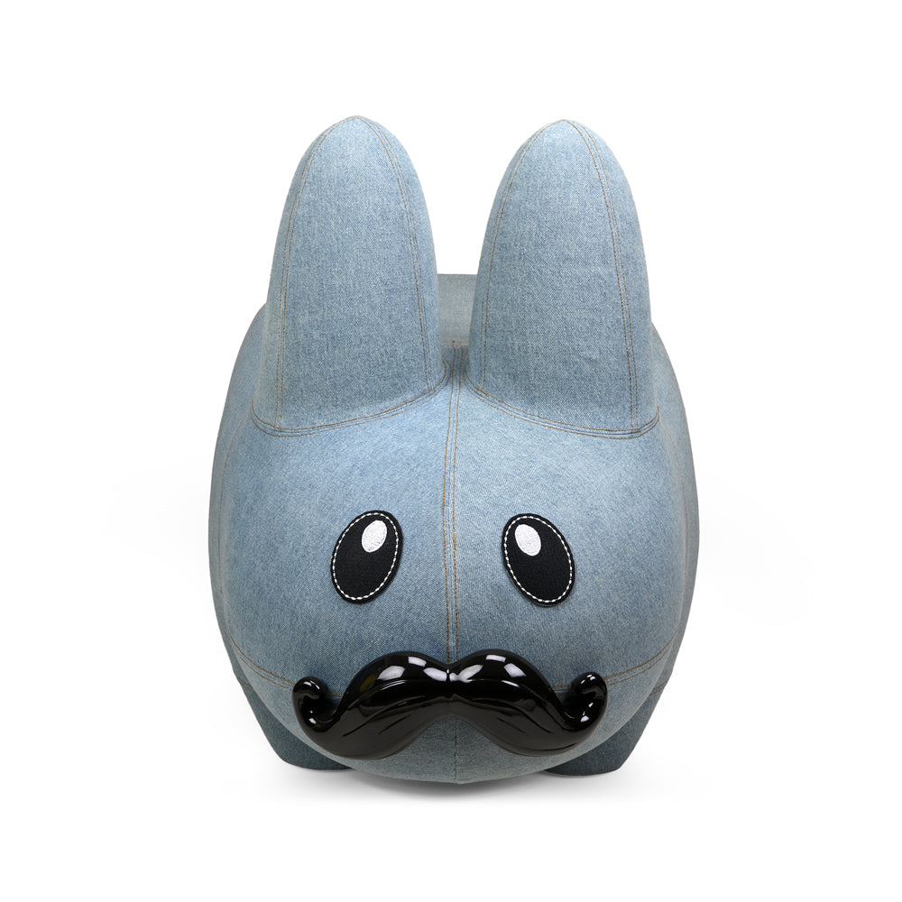 Art Giant Denim Happy Stache' Labbit Stool by Frank Kozik