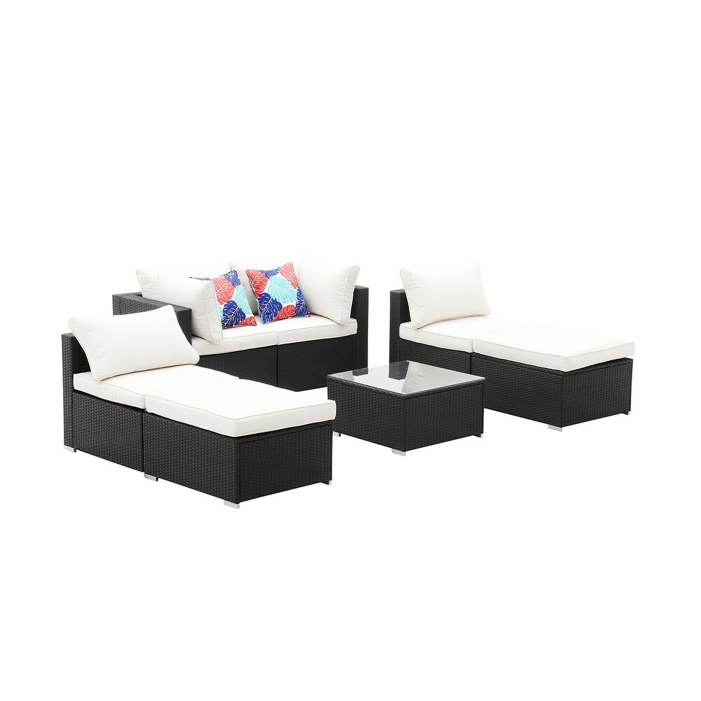 GDY Outdoor Rattan Wicker Sectional Sofa Set