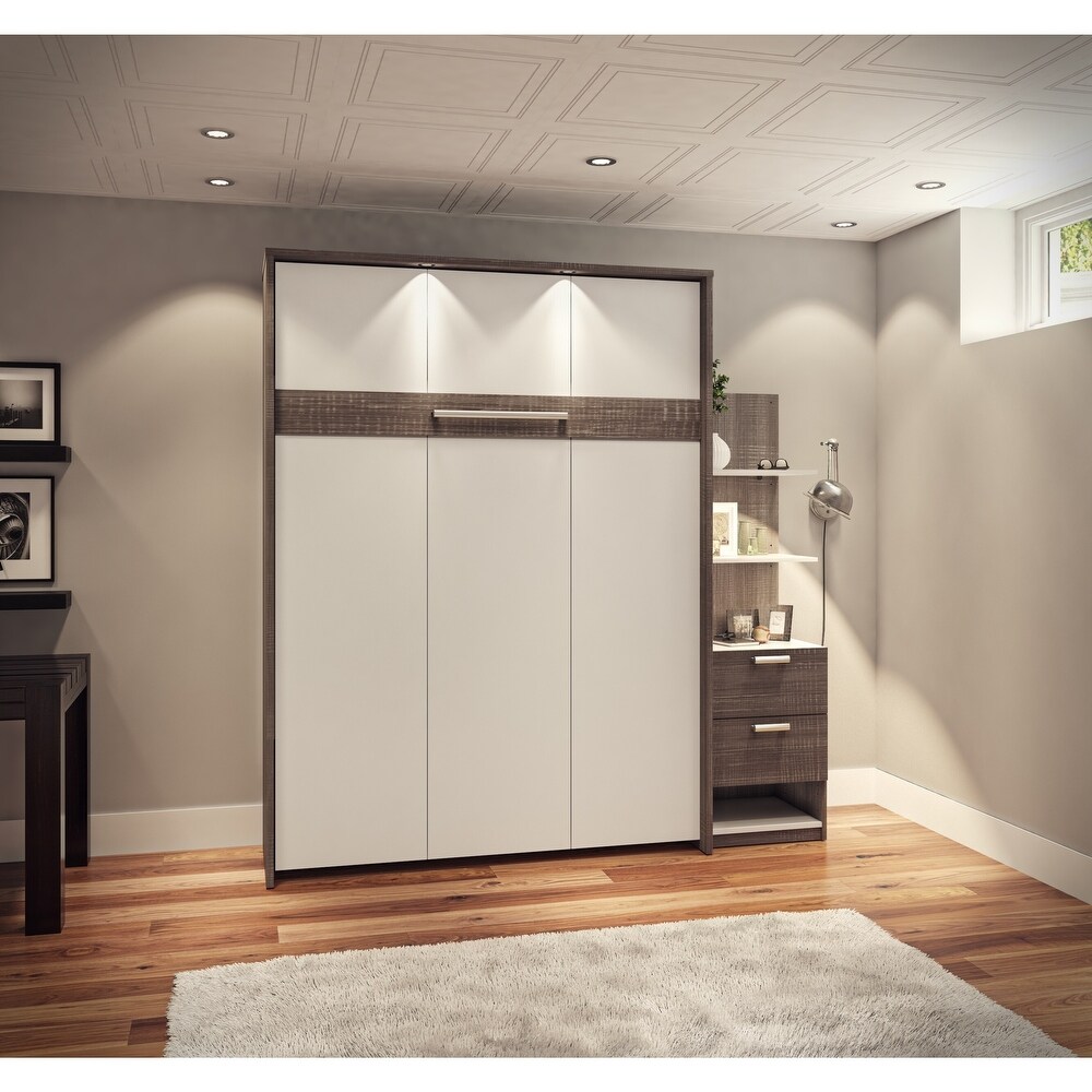 Cielo Queen Murphy Bed with Floating Shelves by Bestar