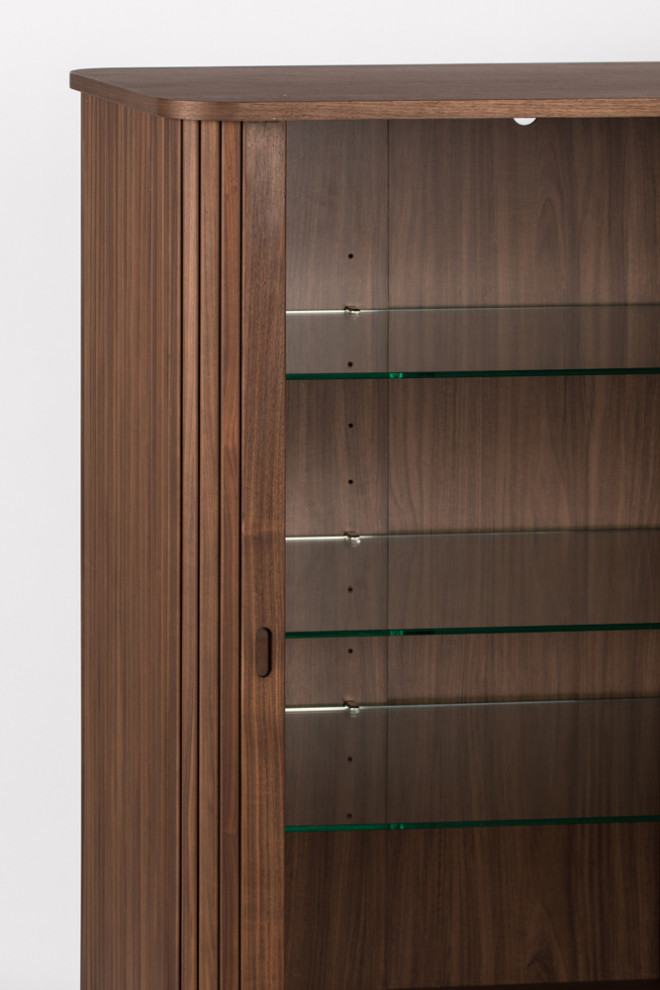 Brown Walnut Cabinet  Zuiver Barbier   Midcentury   Accent Chests And Cabinets   by Luxury Furnitures  Houzz