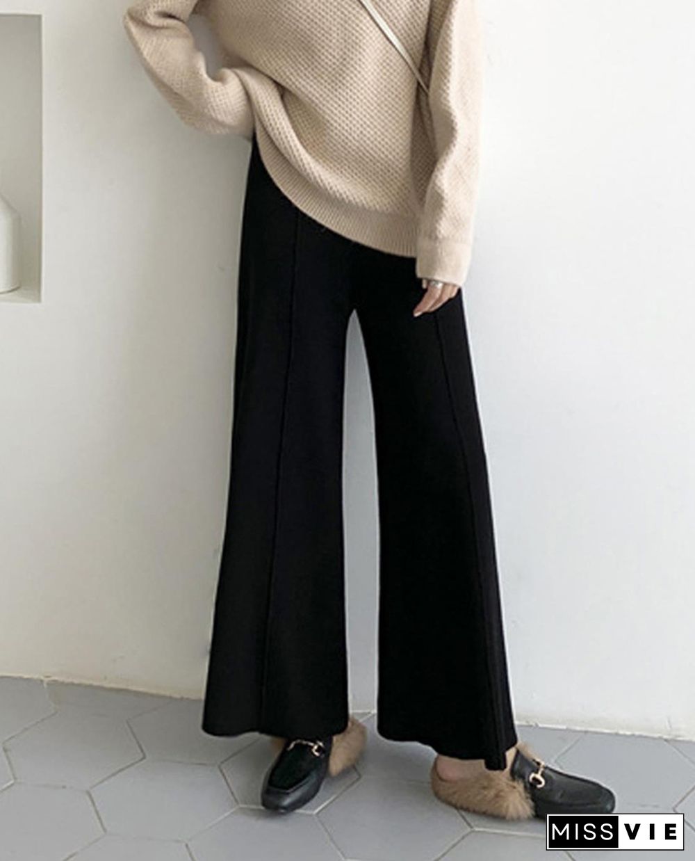 Autumn and winter loose knitted pants