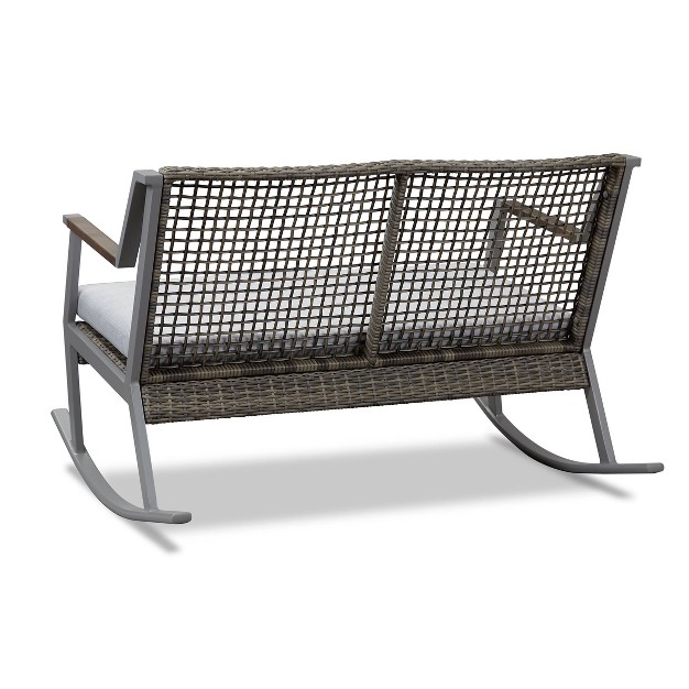 Calvin Two Seat Rocker Gray Real Flame