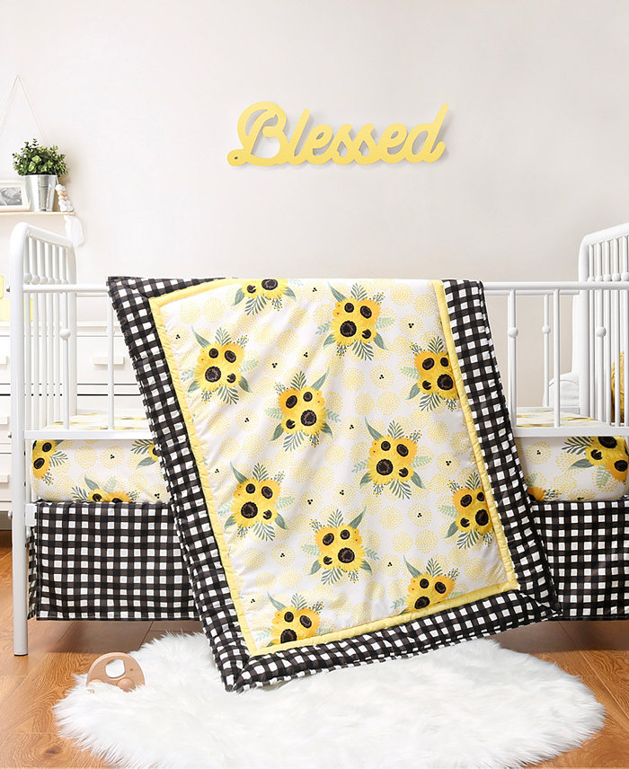 The Peanutshell Sunflower Crib Bedding Set， 3 Piece