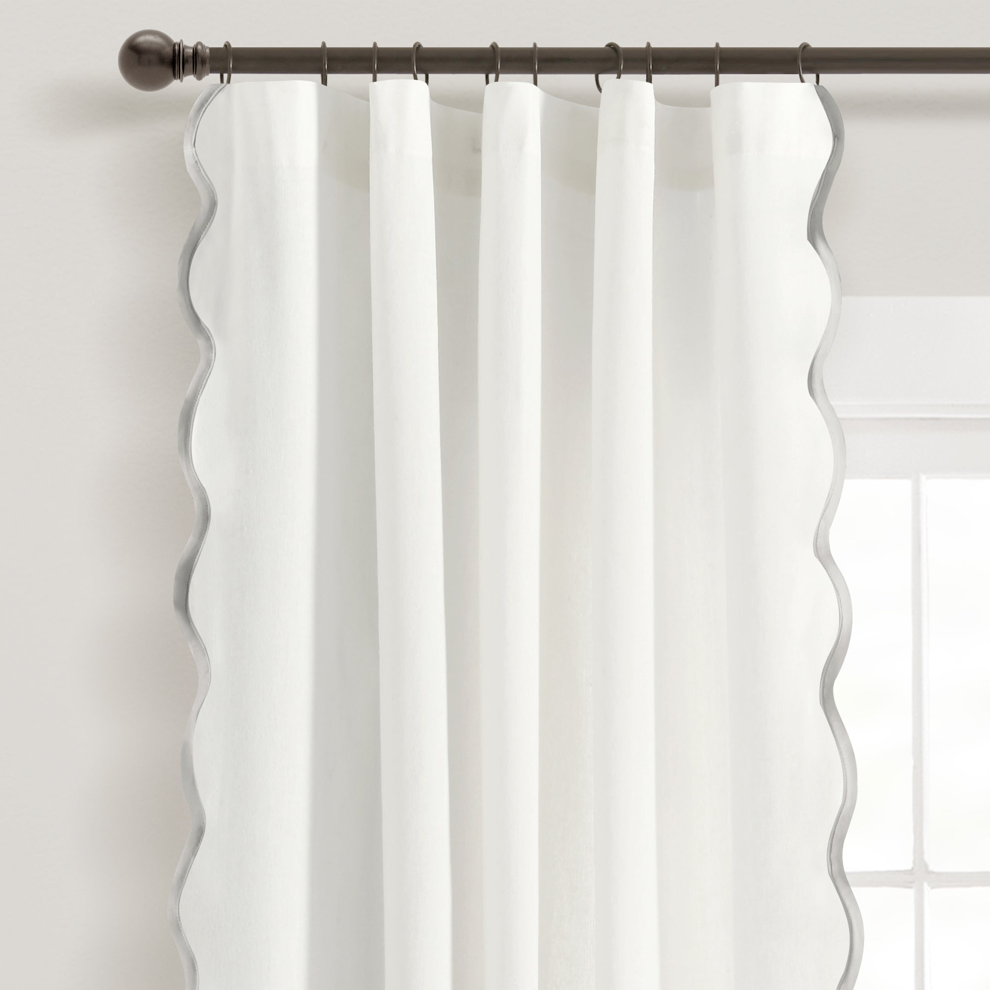 Coastal Chic Scallop Edge Window Curtain Panel Set