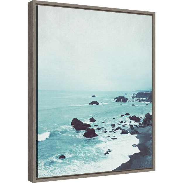 X 20 quot Dusk At The Sea By Lupen Grainne Framed Canvas Wall Art Amanti Art