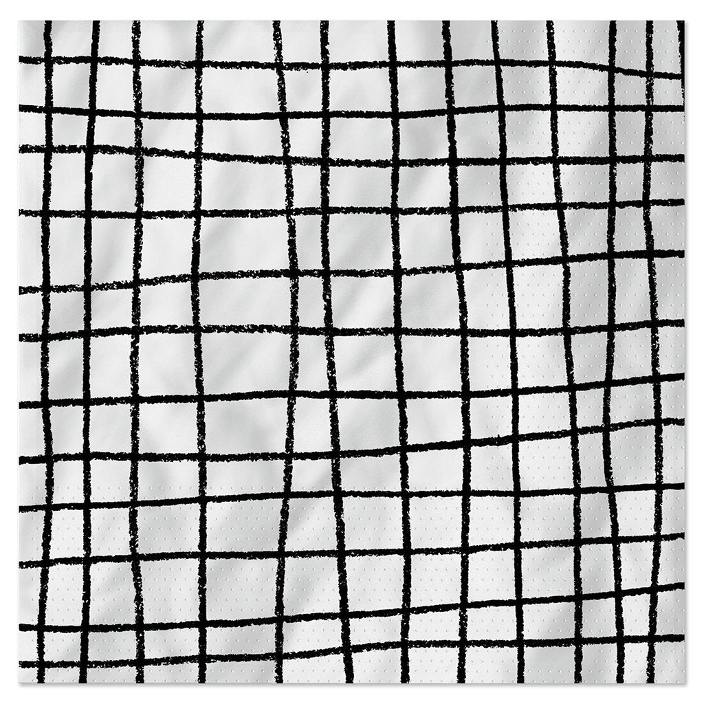 Hallmark  Black and White Grid Dinner Napkins, Set of 16