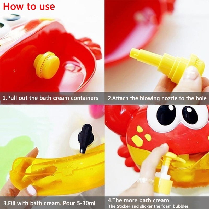 Willstar Lovely Electric Musical Bubble Crab Baby Bath Shower Toys Dreamlike Foam Making Machine for Toddlers(Built-in 12 Songs)