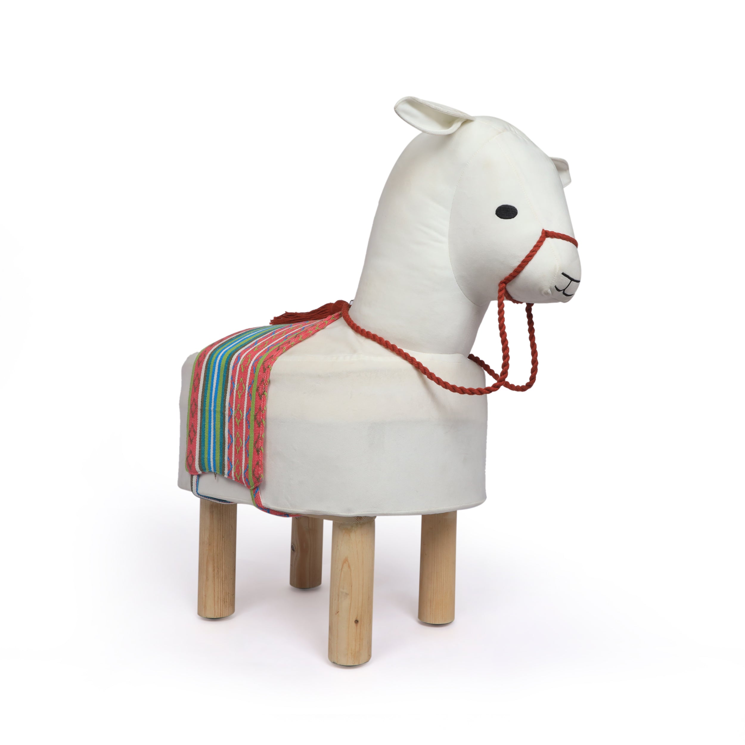 Ishir Handcrafted Contemporary Kids Alpaca Ottoman