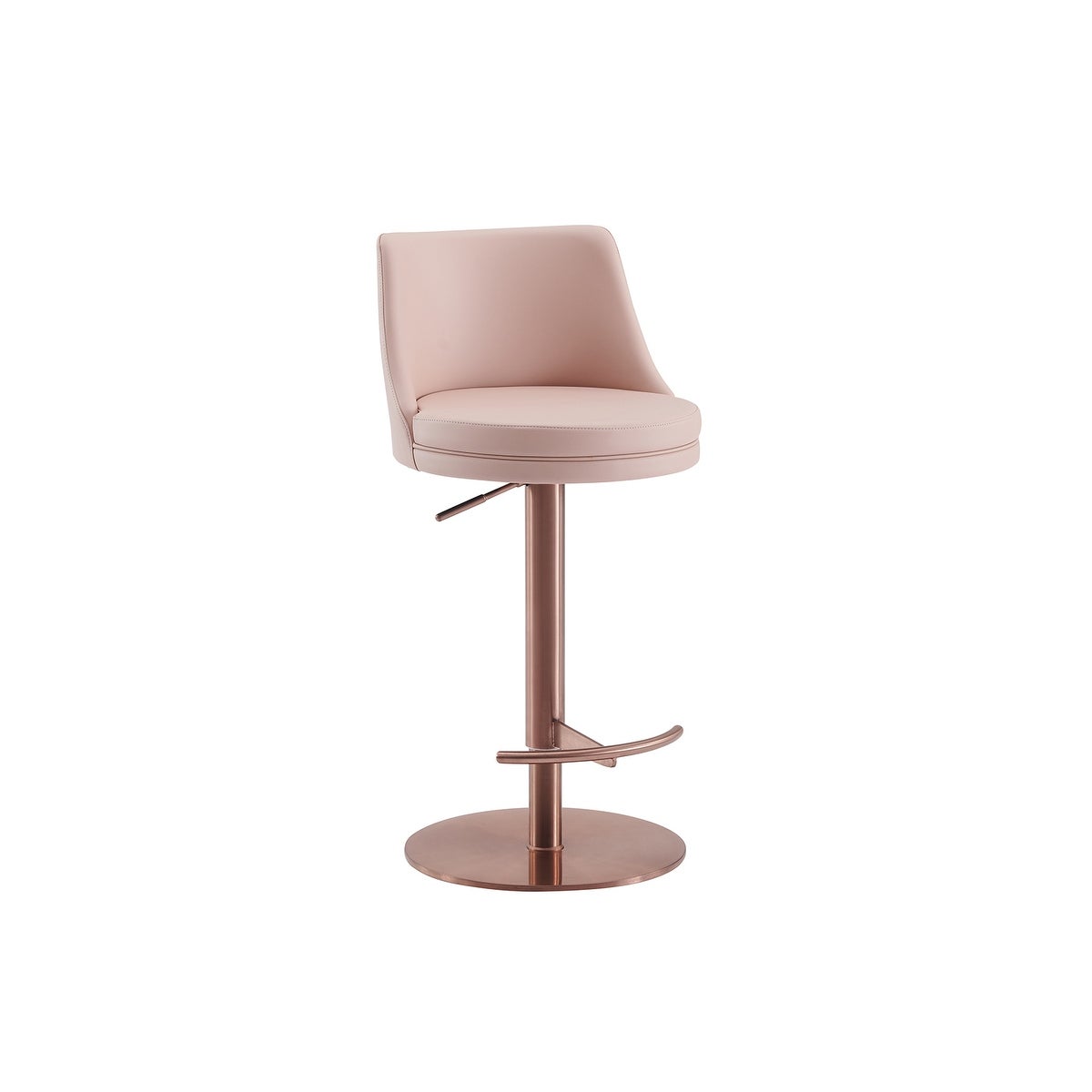 ELEMENT Brushed Rose Goldtone Stainless Steel Swivel Stool - N/A