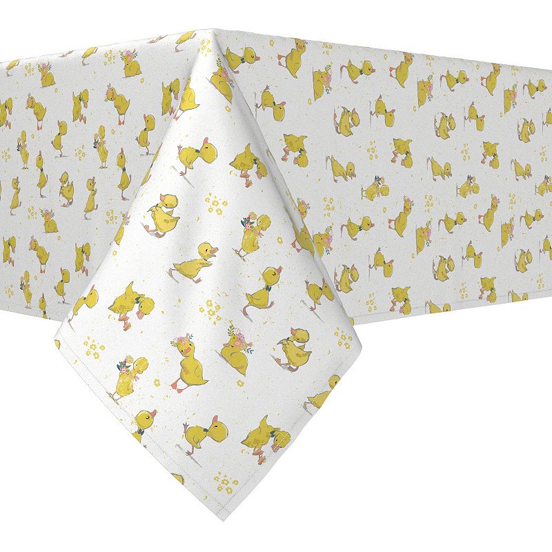 Square Tablecloth， 100% Polyester， 70x70， Ducklings