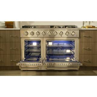 Thor Kitchen 48 in. 6.7 cu. ft. Double Oven Gas Range with Convection Oven in. Stainless Steel HRG4808U