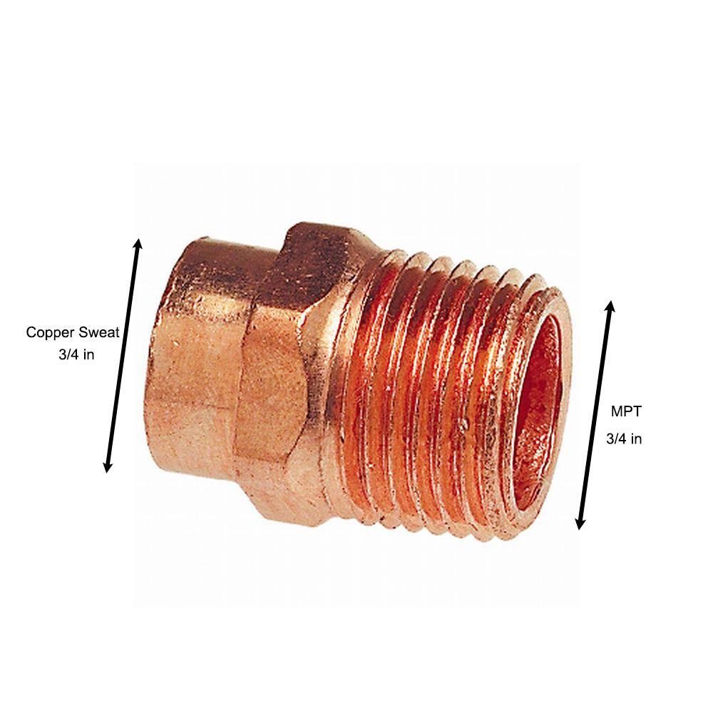 Everbilt 34 in. Copper Pressure C x MPT Male Adapter C604