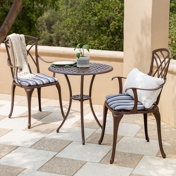 Kinger Home Ekta 24Inch Patio Bistro Sets 3 Piece Cast Aluminum