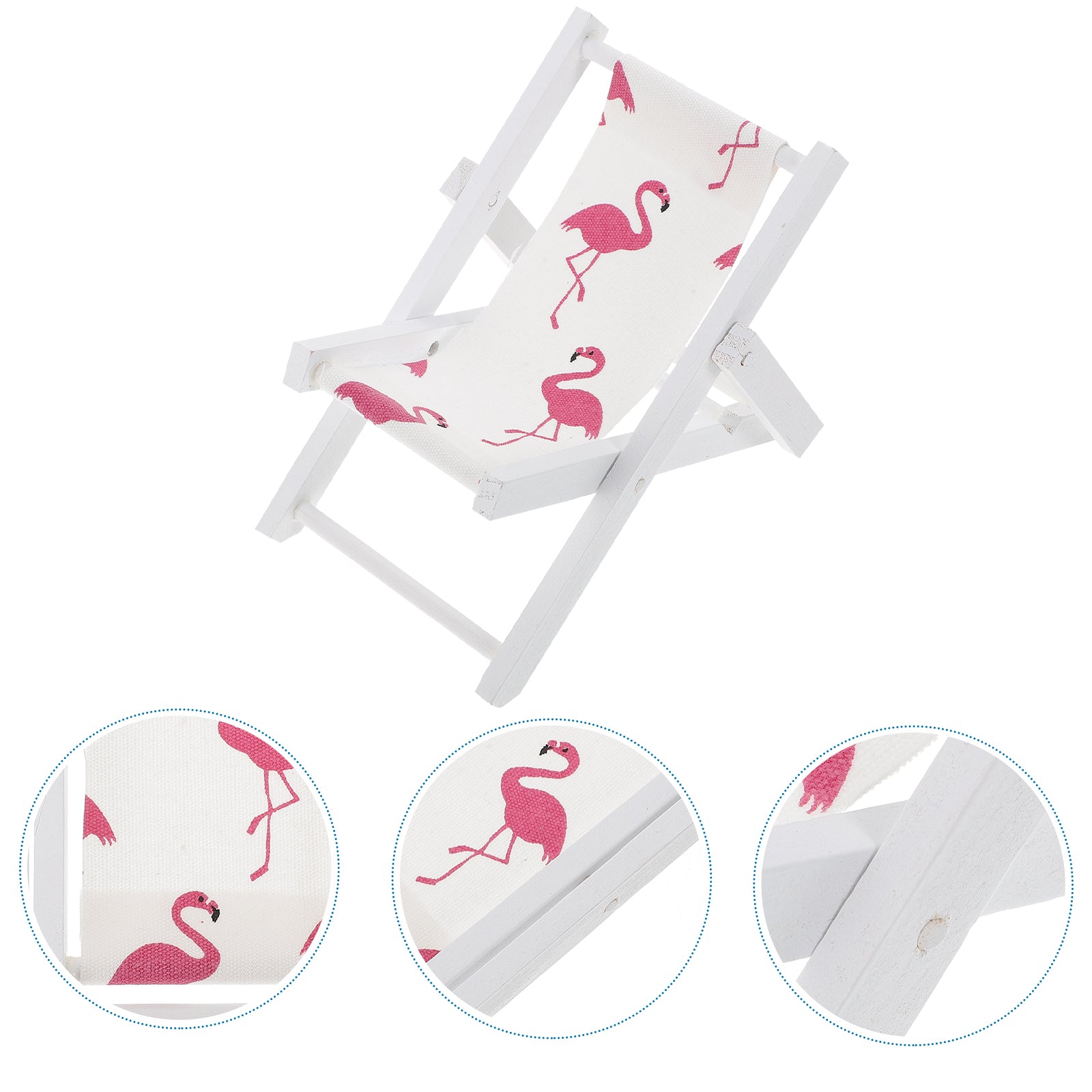 1pc Creative Mobile Phone Holder Stand Support Adorable Flamingos Pattern Beach Chair Ornament Organizer