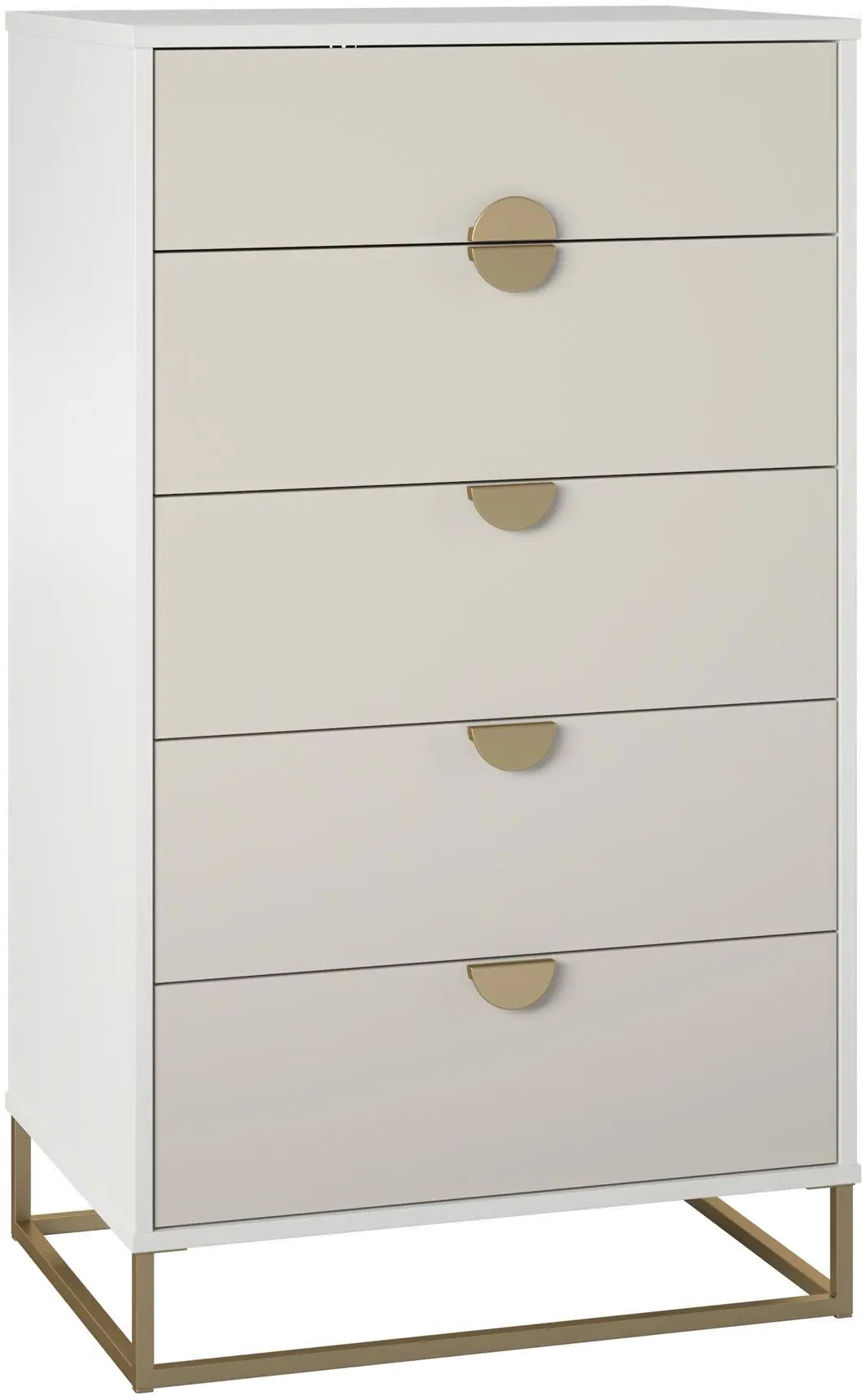 Paris Hilton X Novogratz Kelly Glam White Chest of Drawers