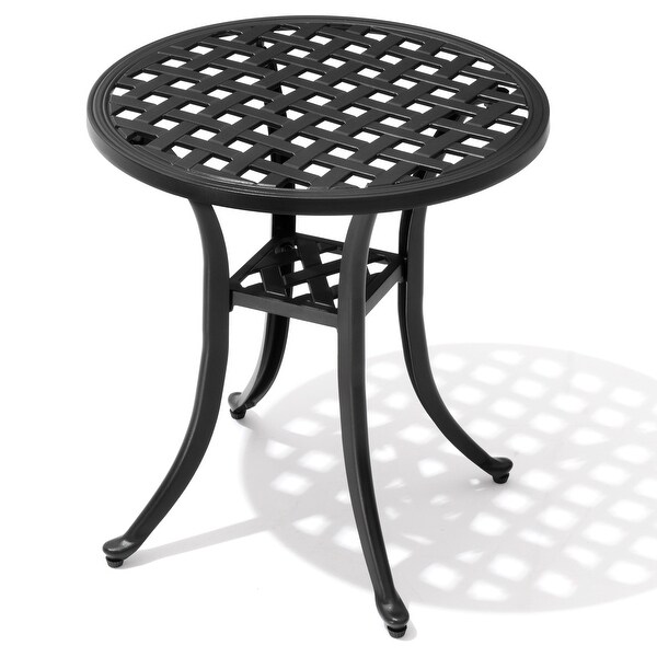 Outdoor Cast Aluminum Side Table Small Patio Coffee Table