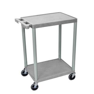 Luxor STC 24 in. 2-Shelf Utility Cart in Gray STC22-G