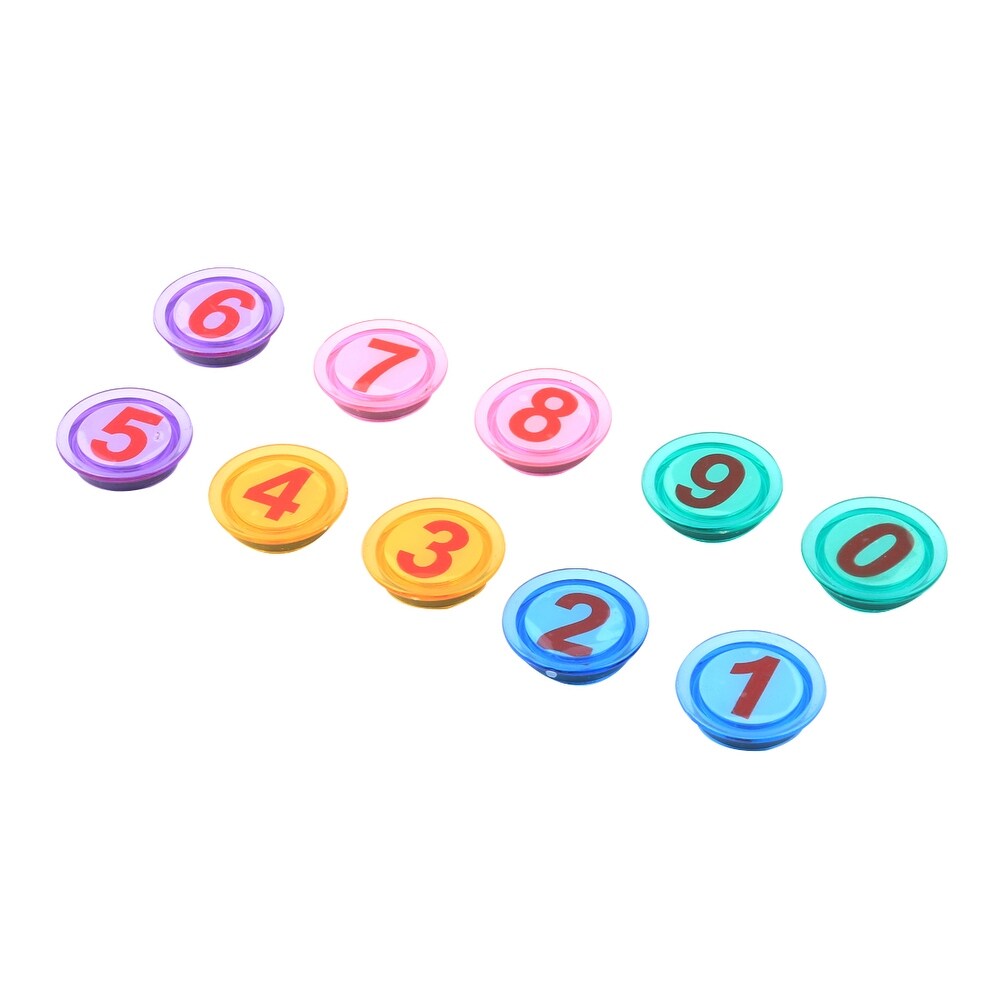 Home Plastic Cover Arabic Number Whiteboard Fridge Magnet Assorted Color 10pcs   Blue Green Pink Purple Yellow