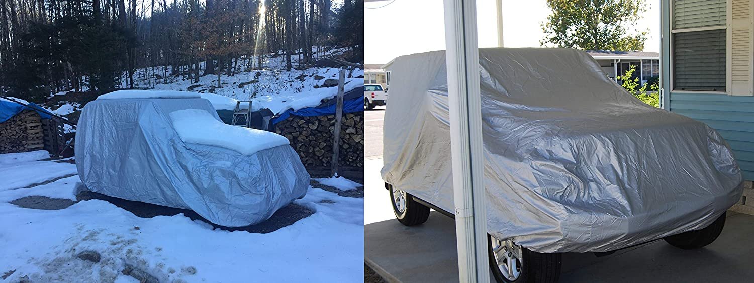 Weatherproof SUV Cover Compatible With 1990 Jeep Cherokee - Outdoor and Indoor - Protect From Rain Water， Snow， Sun - Durable - Fleece Lining - Includes Anti-Theft Cable Lock， Storage Bag and Wind Straps