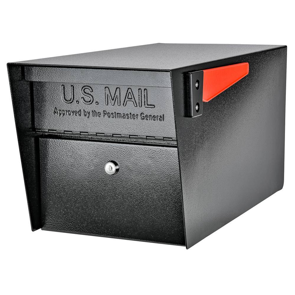 Mail Boss Mail Manager Locking Post-Mount Mailbox with High Security Reinforced Patented Locking System Black 7506BB