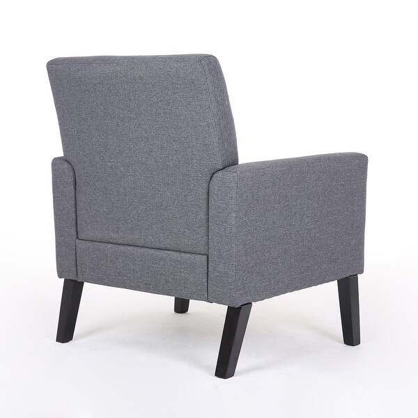 Button Tufted Upholstered Armchairs Comfy Reading Accent Chairs Sofa with Resilient Sponge Cushions， for Living Room， Grey