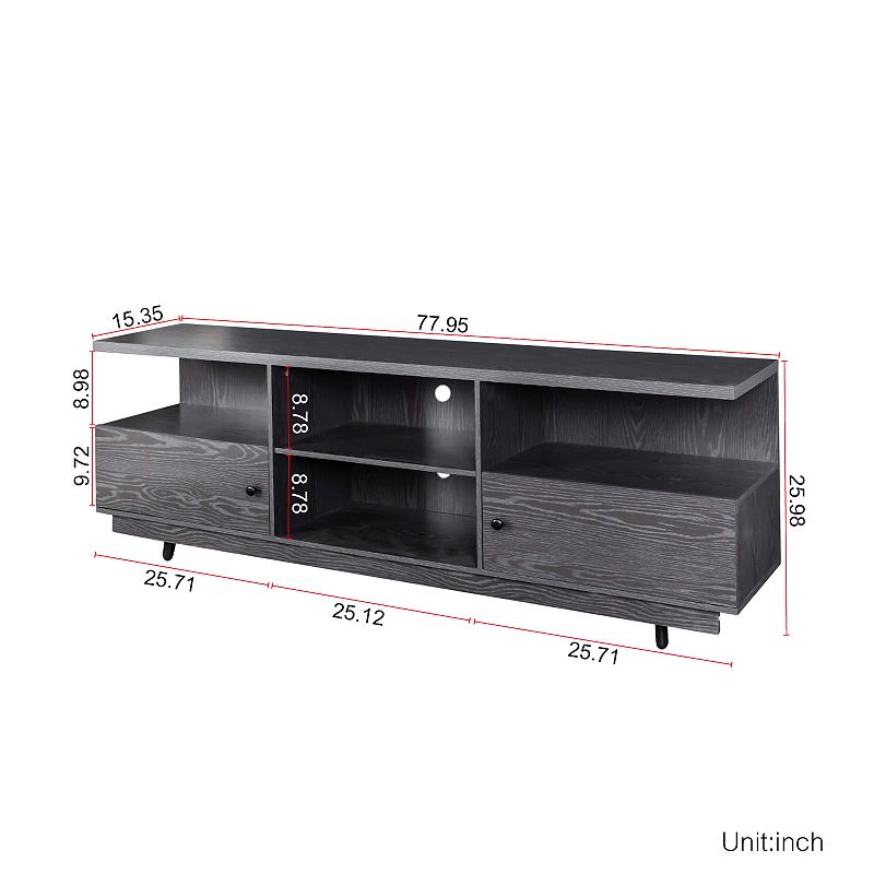 F.C Design TV Stand Modern Wood Media Entertainment Center Console Table  with 2 Doors and 4 Open Shelves