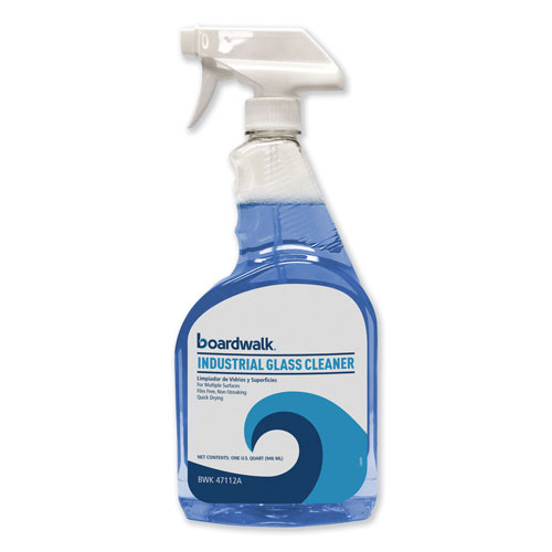 Boardwalk Industrial Strength Glass Cleaner with Ammonia | 32 oz Trigger Bottle， 12