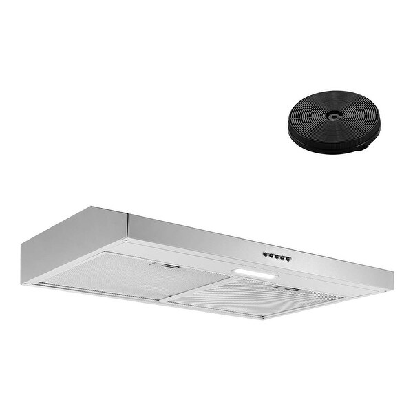 30 in. 230 CFM Ductless Under Cabinet Range Hood in Silver with Carbon Filter