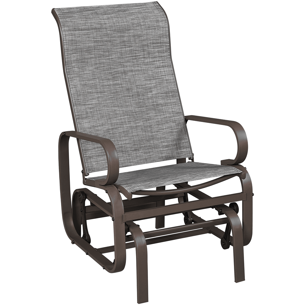 Yaheetech Porch Glider Chair w/Texteline Fabric and Steel Construction for Outdoor, Gray