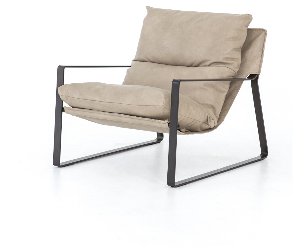 Emmett sling chair umber natural   Industrial   Armchairs And Accent Chairs   by AFB Decor  Houzz