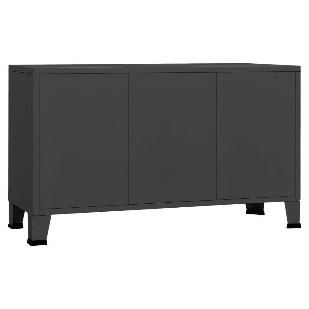 vidaXL Sideboard Industrial Storage Cabinet for Living Room Metal and Glass   41.3\