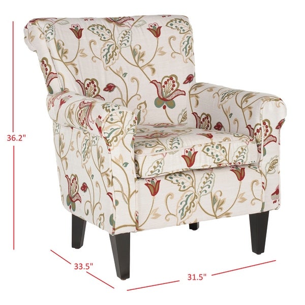 SAFAVIEH Gramercy Red/Ivory Floral Club Chair