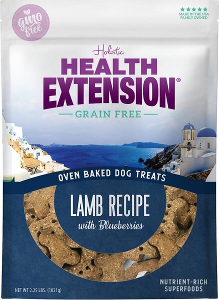 Health Extension Grain-Free Oven Baked Lamb Recipe with Blueberries Dog Treats