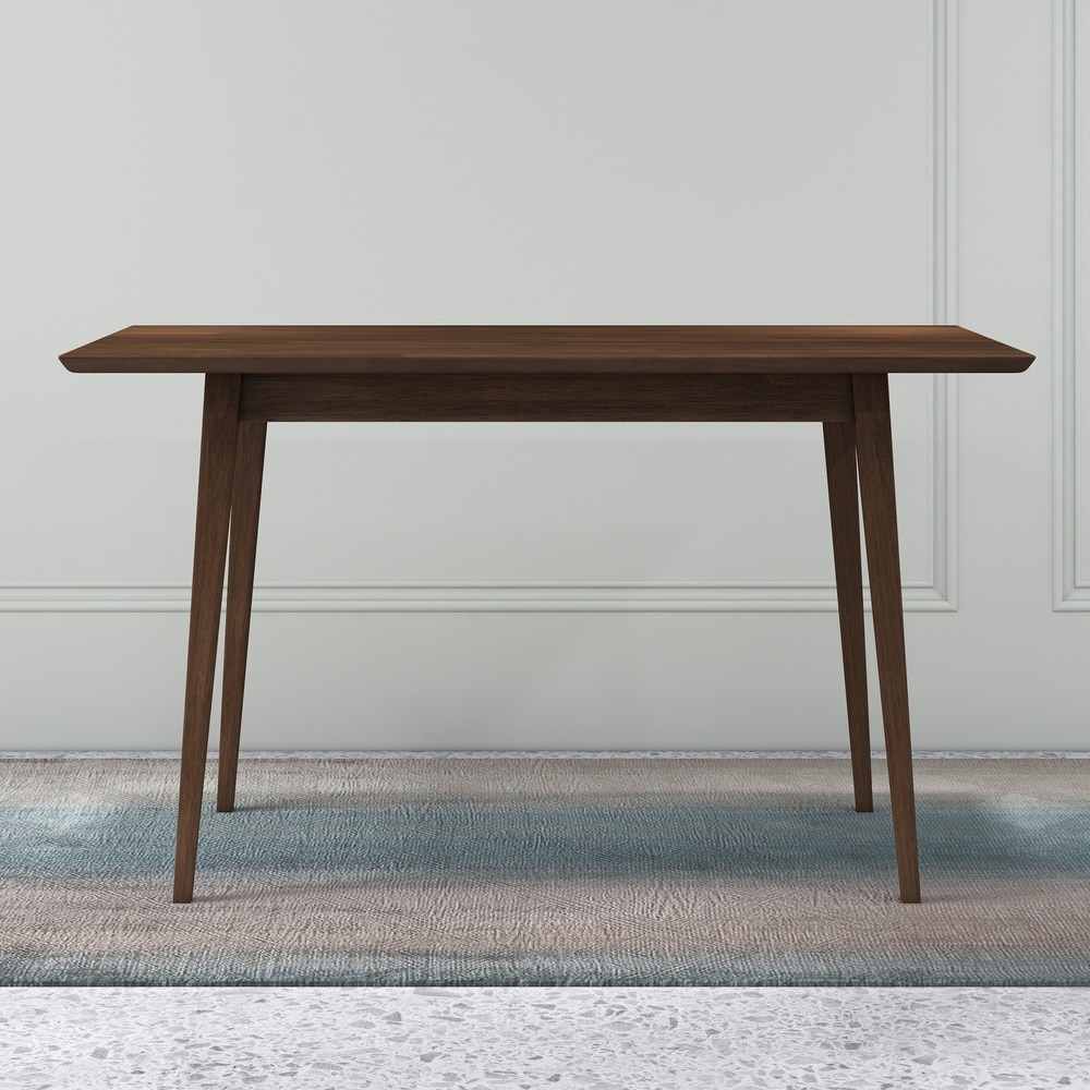 Alessandro Mid Century Modern Rectangular Solid Wood Dining Table in Brown