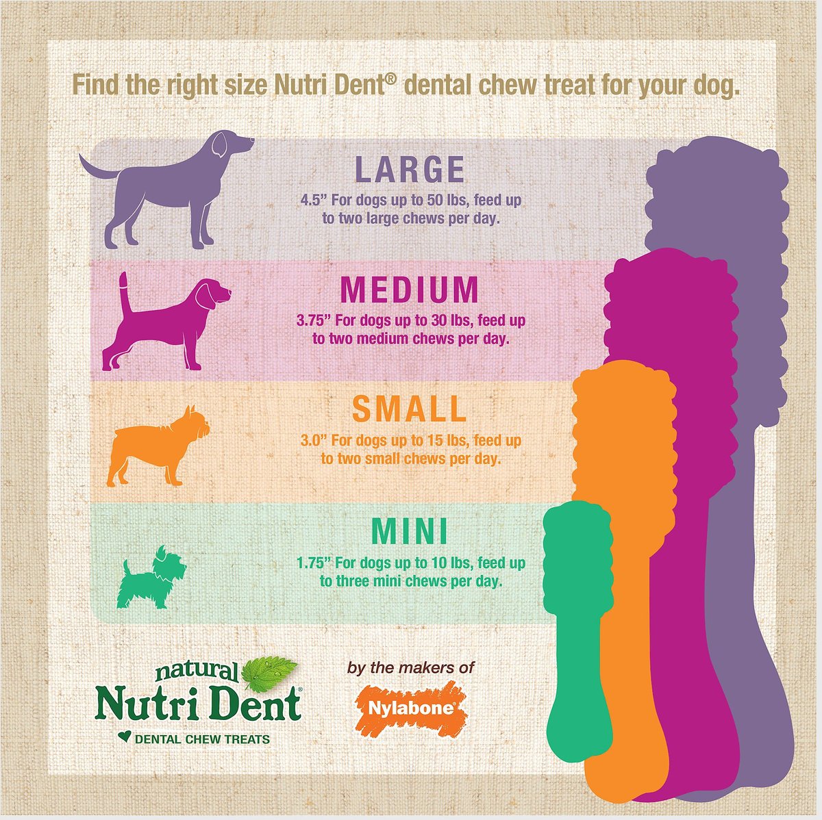 Nylabone Nutri Dent Limited Ingredients Fresh Breath Natural Dental Dog Treats， Mini， 78 count