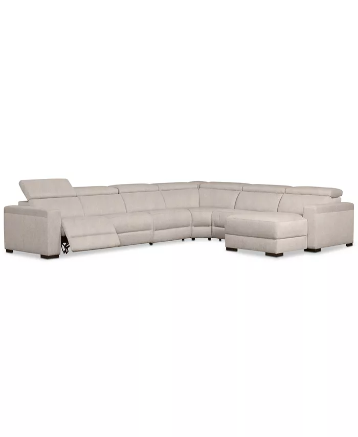 Furniture Nevio 157 6-Pc. Fabric Sectional Sofa with Chaise