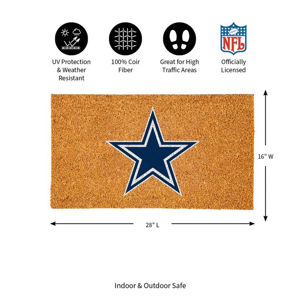 Evergreennfldallas Cowboys Logo Natural Coir 28 X 16 Inches Indoor Outdoor Doormat