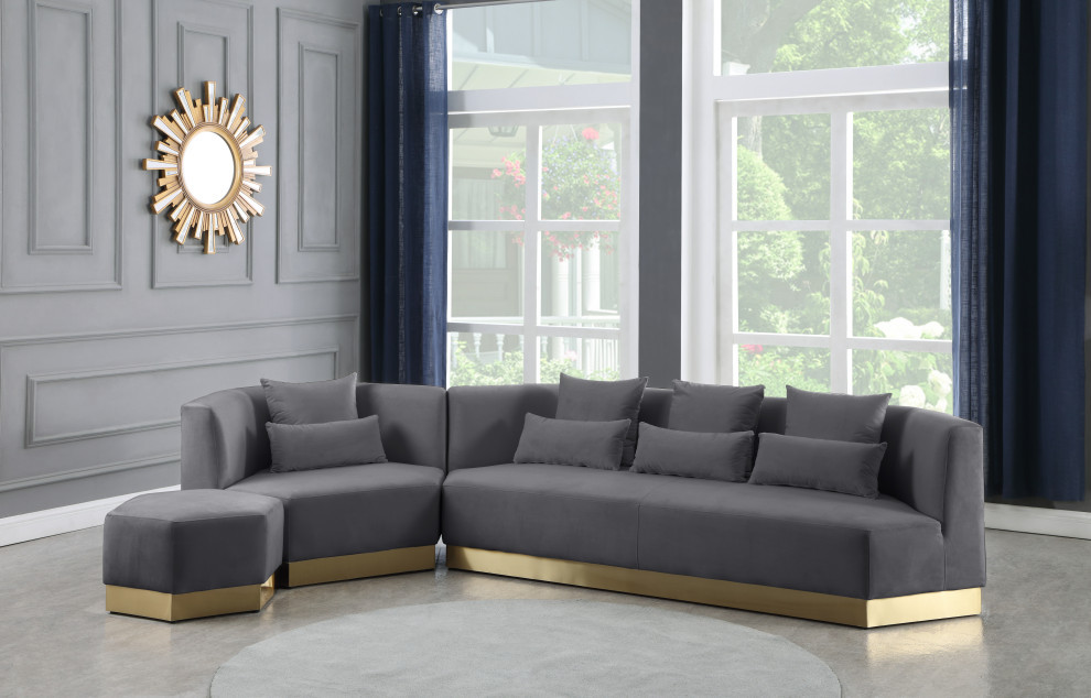 Marquis Velvet Upholstered Set   Contemporary   Sofas   by Meridian Furniture  Houzz