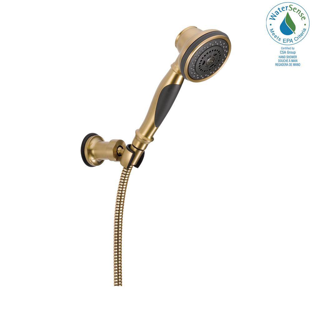 Delta 3-Spray Patterns 1.75 GPM 3.75 in. Wall Mount Handheld Shower Head in Champagne Bronze 55021-CZ