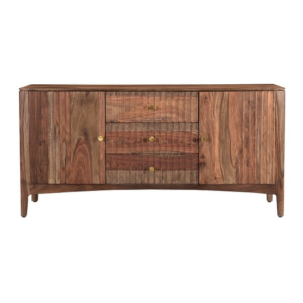 Somette Tabor Light Natural Sheesham Two Door Three Drawer Credenza