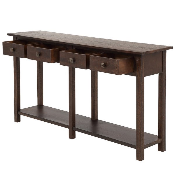 Entryway Table Console Table with Drawer and Bottom Shelf for Living Room