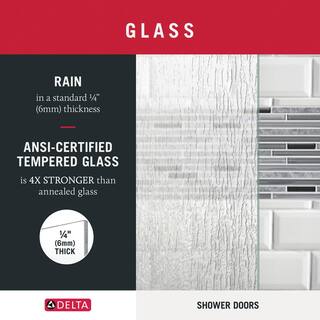 Delta Lyndall 60 x 59-14 in. Frameless Mod Soft-Close Sliding Bathtub Door in Chrome with 14 in. (6mm) Rain Glass SD3442327