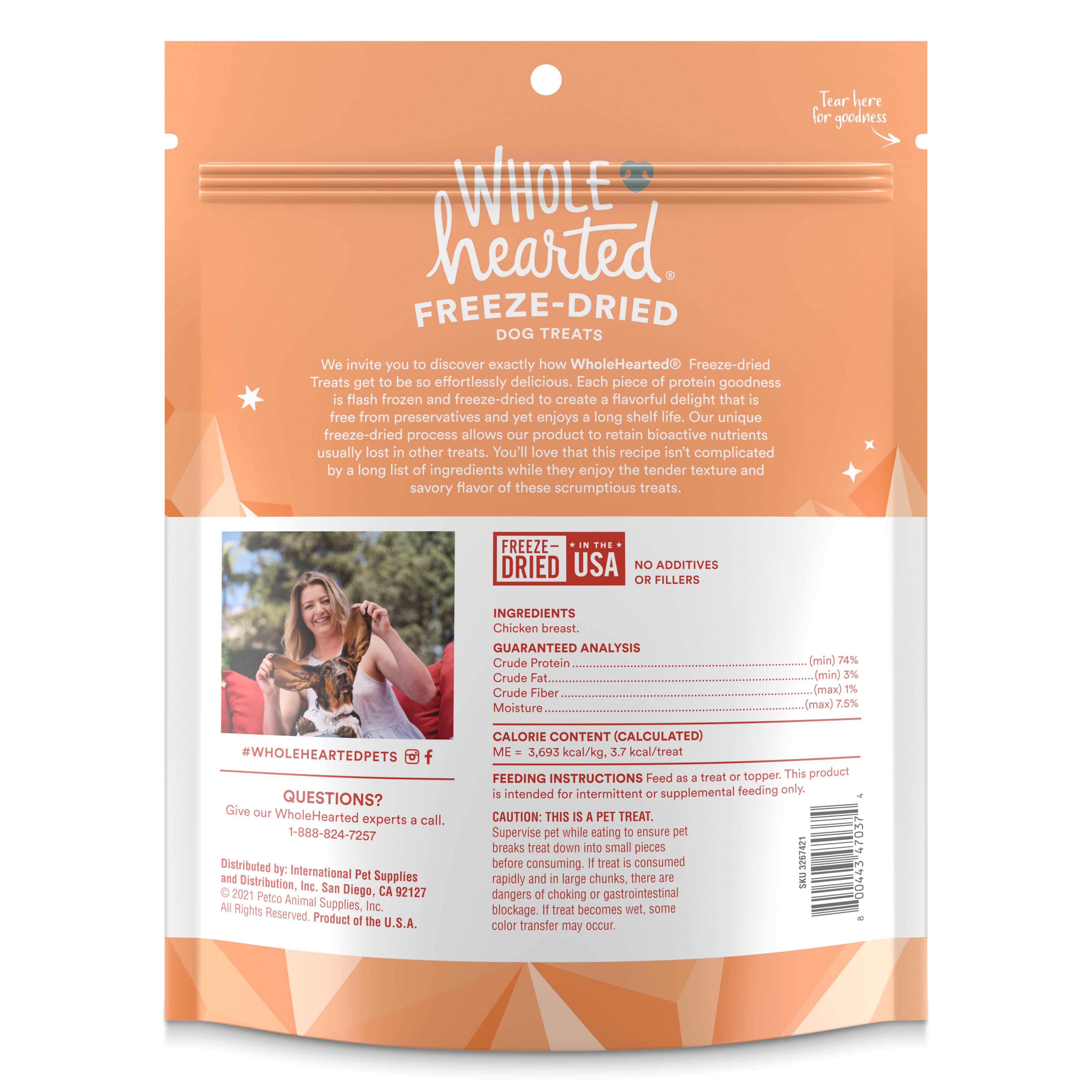 WholeHearted Chicken Breast Freeze-Dried Dog Treats， 7 oz.