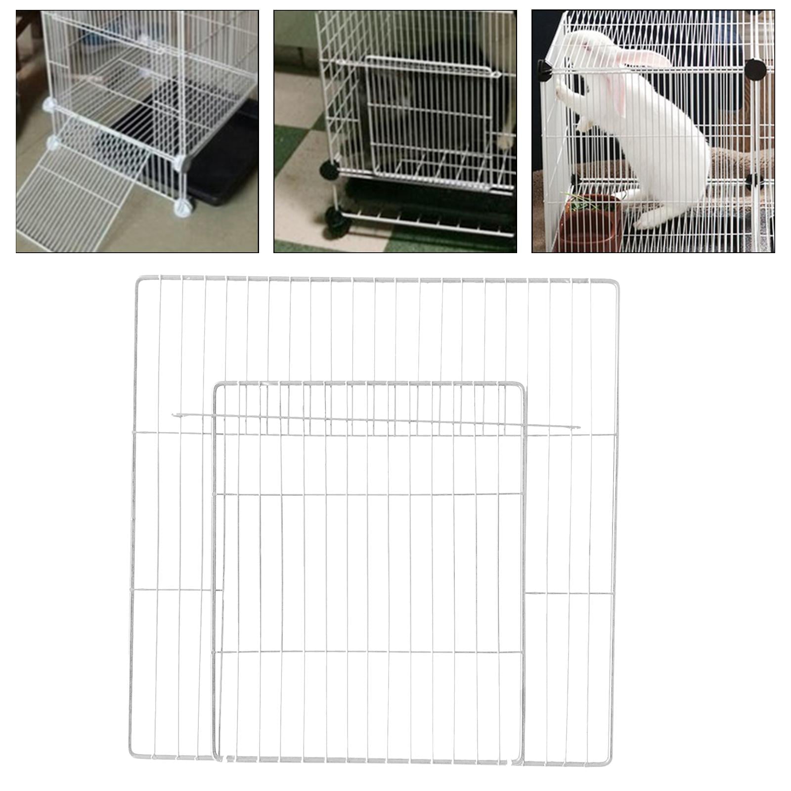 Pet Playpen Door Cage Metal Wire Puppy Fence Yard Indoor Small Animals Panel White Dense Grid