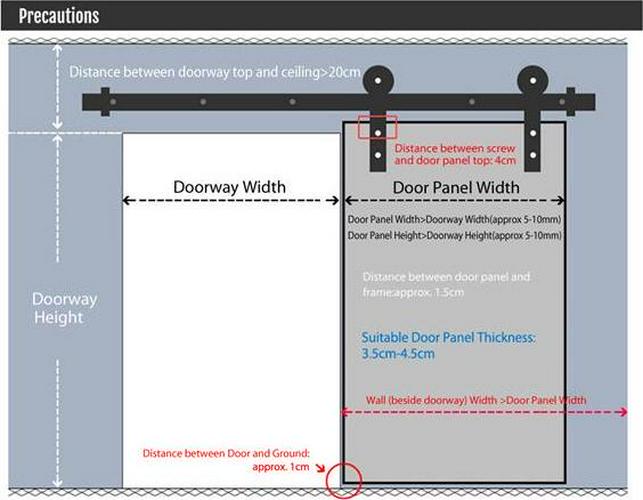 Yaheetech Antique Flat-tip Design Black Steel Single-door 8 Ft Sliding Track Barn Door Hanging Hardware Kit