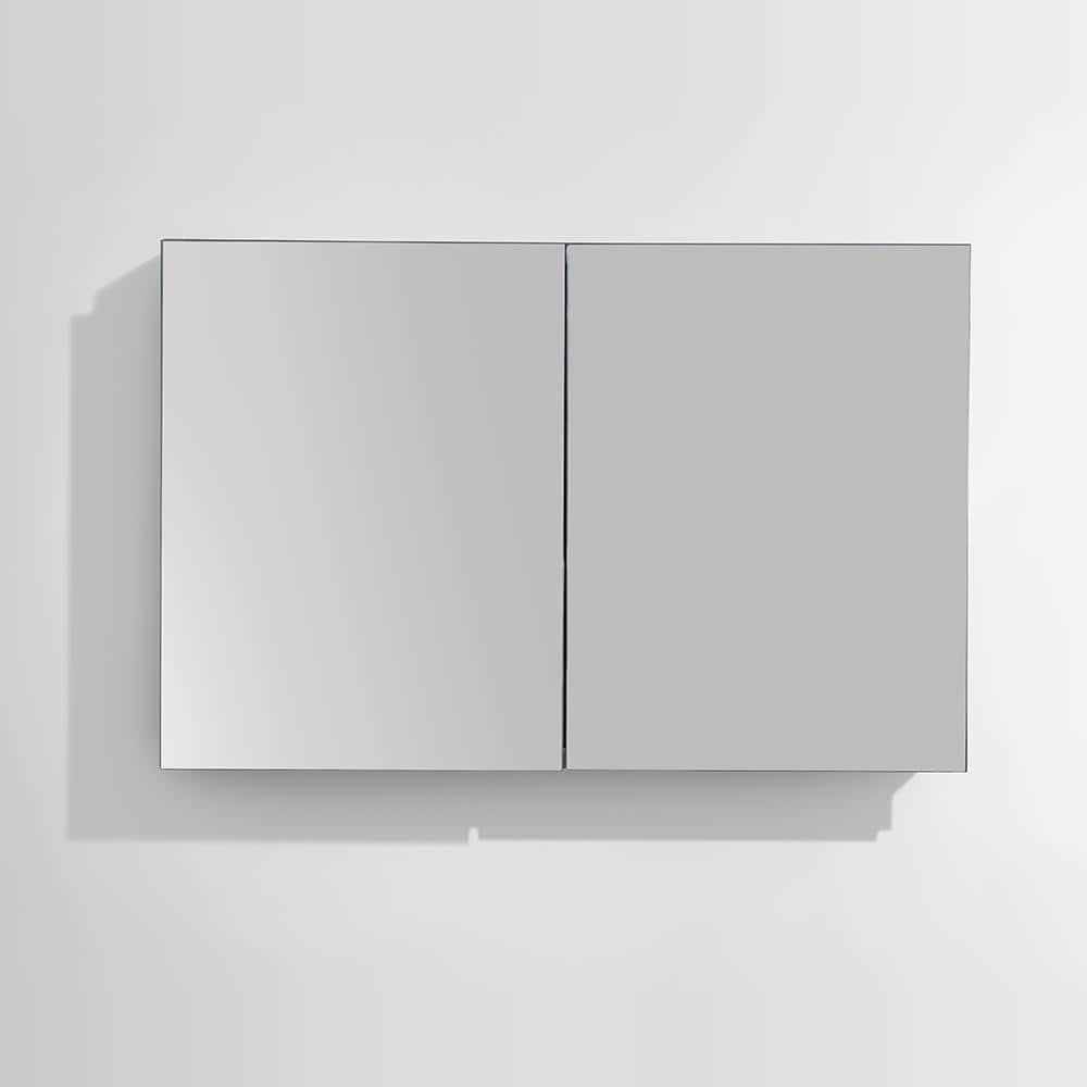 Fresca 40 in W x 26 in H x 5 in D Framed Recessed or SurfaceMount Bathroom Medicine Cabinet