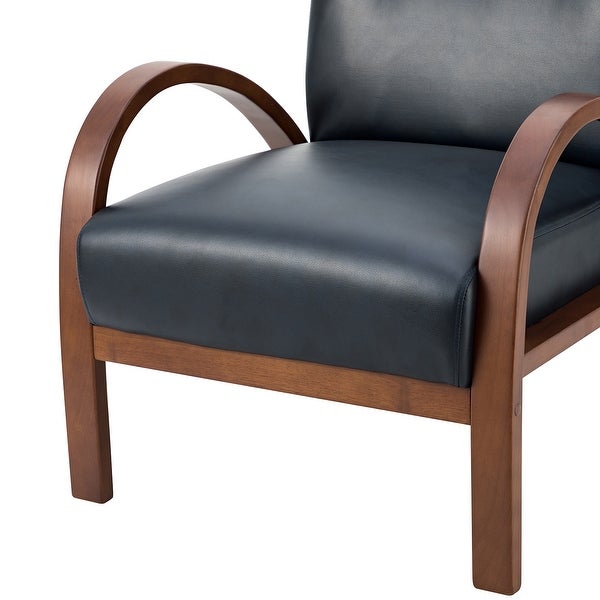 Panope Contemporary Leather Armchair with Button-tufted Back Set Of 2 by HULALA HOME