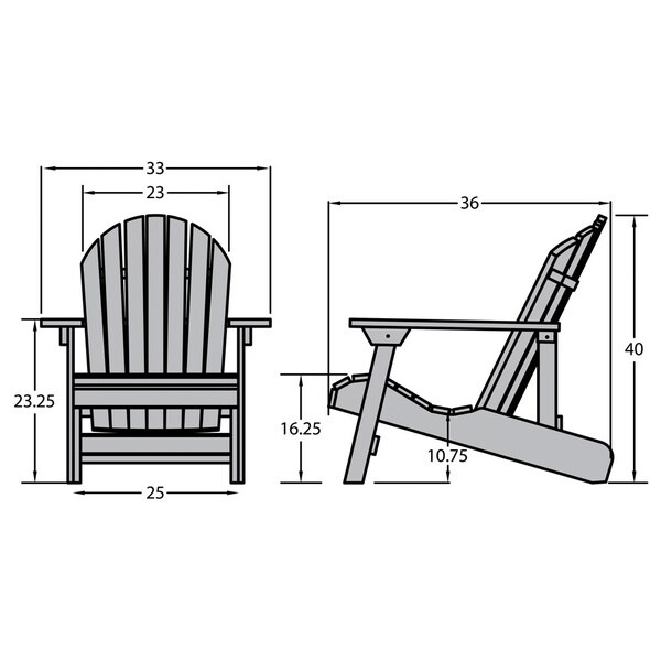 Ecofriendly KingSize Folding and Reclining Adirondack Chair